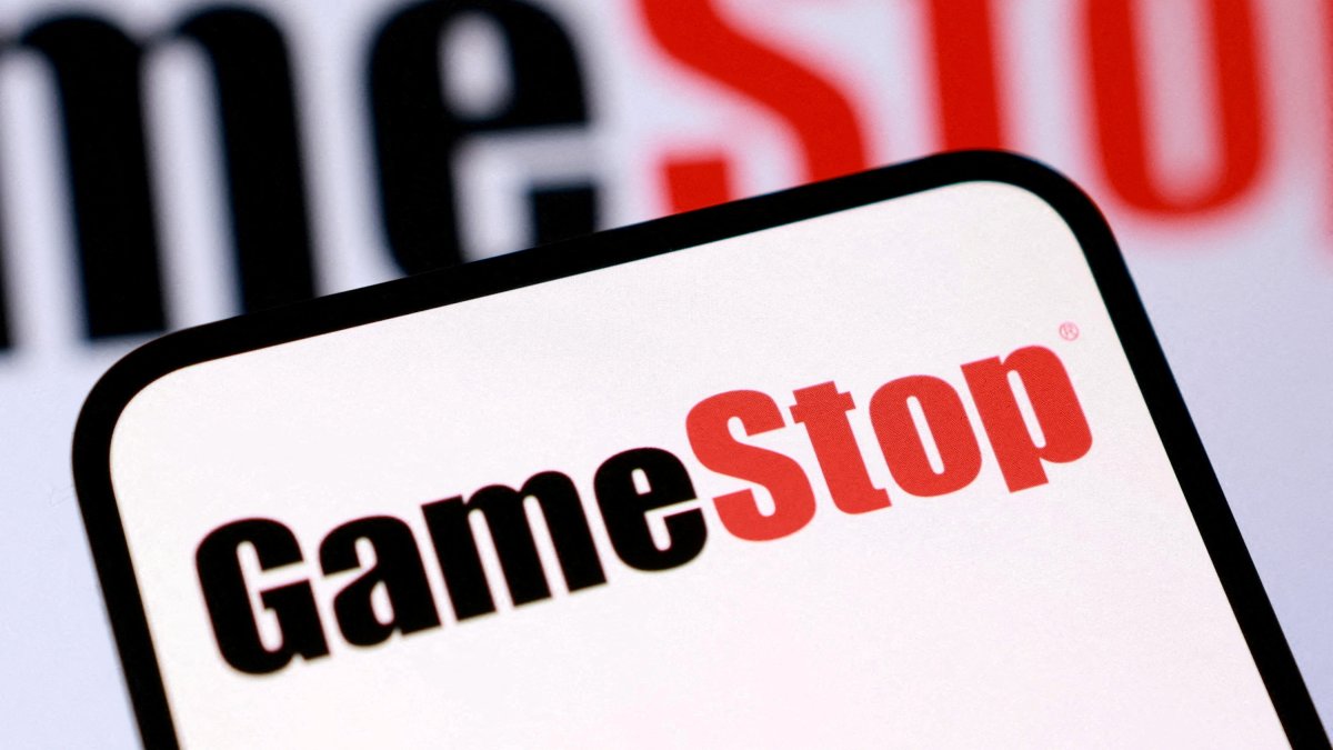 The GameStop logo is seen in this illustration taken Sept. 9, 2025. (Reuters Photo)