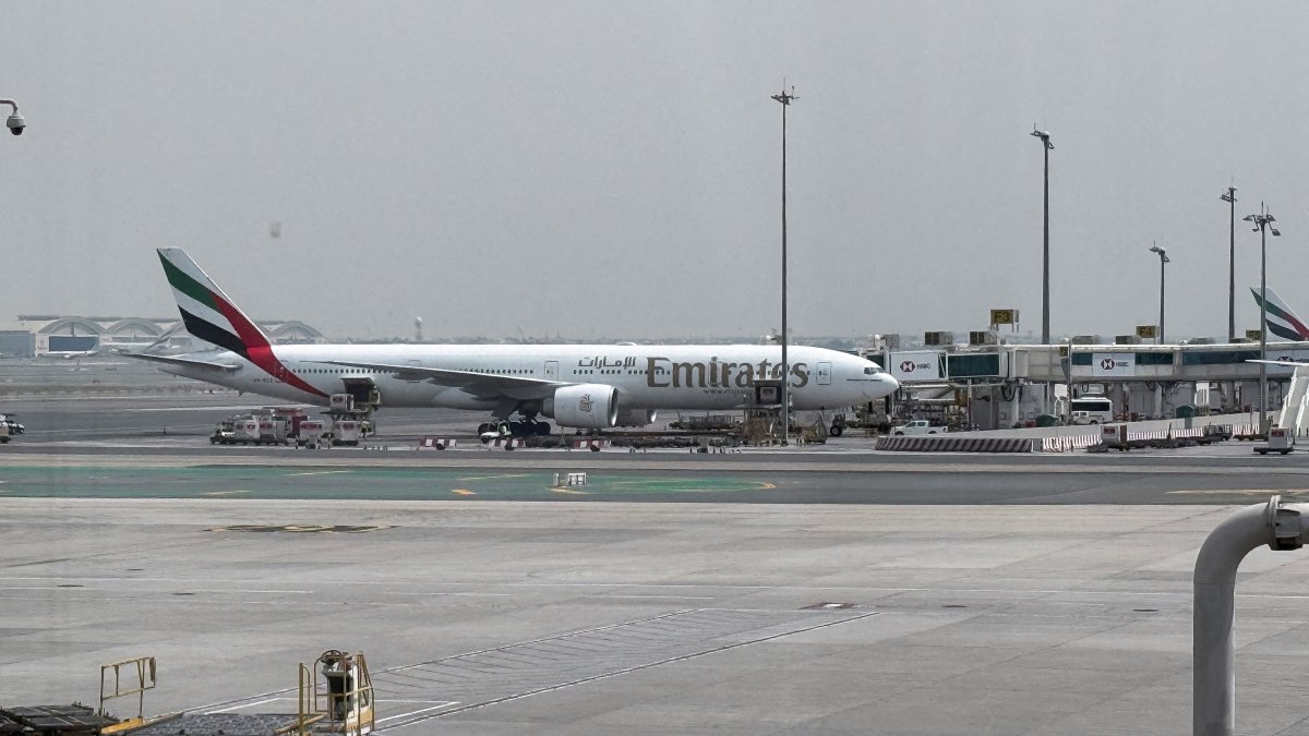 An Emirates airplane at Dubai International Airport, amid the U.S.-Israeli conflict with Iran, Dubai, United Arab Emirates (UAE), March 8, 2026. (Reuters Photo)