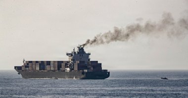 U.S. forces patrol the Arabian Sea near the Touska, an Iranian-flagged cargo ship, on April 20, 2026. (AFP Photo)