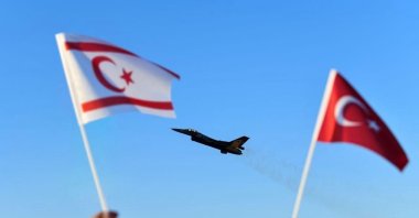 This photo, shared by the Ministry of National Defense with the message addressed to the Turkish Republic of Northern Cyprus (TRNC), “We’ve come for our brother," TRNC, March 9, 2026. (IHA Photo)