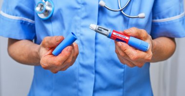 A photo illustration of an Ozempic injection pen, March 4, 2025, London, U.K. (Getty Images Photo)
