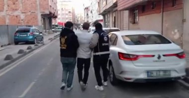Police detain suspects in an operation over forged residence permits, Istanbul, Türkiye, April 4, 2026. (IHA Photo) 
