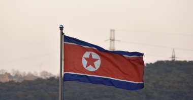 The Democratic People's Republic of Korea flag, Pyongyang, North Korea, Jan 1, 1970. (Shutterstock Photo)