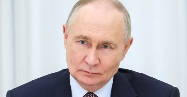Russian President Vladimir Putin holds a meeting with representatives of the Republic of Dagestan to discuss the election of the future head of the republic, at the Kremlin in Moscow, Russia, April 30, 2026. (Reuters Photo)