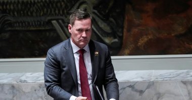 U.S. Ambassador to the United Nations Mike Waltz leaves the chamber during a Security Council meeting on maritime safety at U.N. headquarters in New York City, U.S., April 27, 2026. (Reuters Photo)