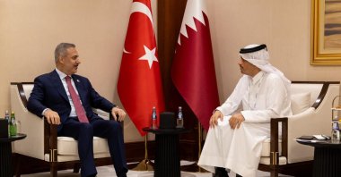 Foreign Minister Hakan Fidan meets with Qatar’s Prime Minister and Foreign Minister Sheikh Mohammed bin Abdulrahman Al Thani on the sidelines of the 23rd Doha Forum held in Doha, Qatar, Dec. 6, 2025. (AA File Photo)