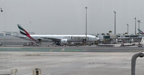 An Emirates airplane at Dubai International Airport, amid the U.S.-Israeli conflict with Iran, Dubai, United Arab Emirates (UAE), March 8, 2026. (Reuters Photo)