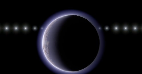 This image provided by NAOJ shows artist’s impression of the trans-Neptunian object (612533) 2002 XV93 occulting a background star. (AP Photo)