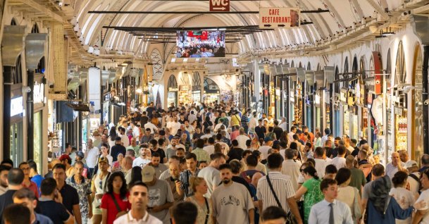 People walk at the historical Grand Bazaar in Istanbul, Türkiye, July 9, 2024. (AFP Photo)