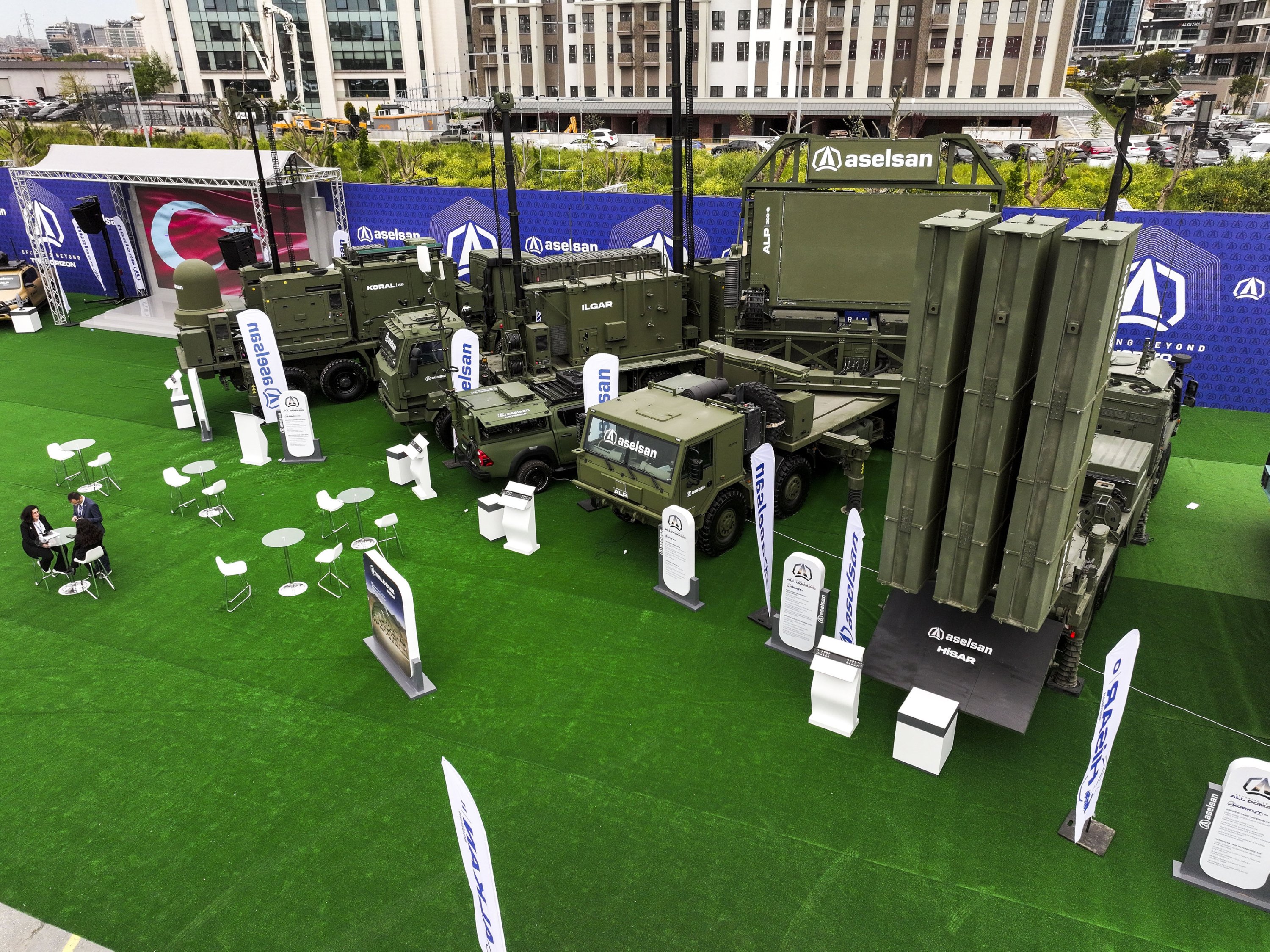 Platforms of Türkiye's Aselsan are on display at the SAHA 2026 fair, Istanbul, May 5, 2026. (AA Photo)
