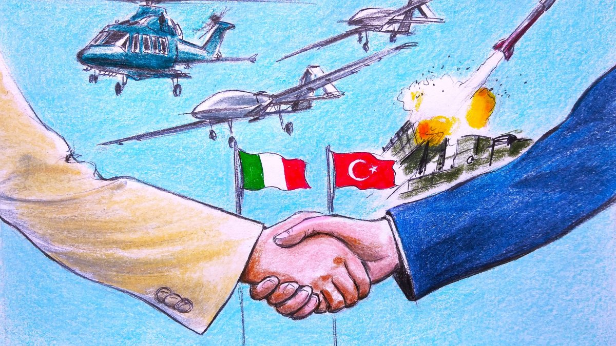 "Given the longstanding bilateral strategic complementarities, Rome’s consistent support for Ankara as a key actor in the Eurosam framework has helped make Italy Türkiye's most reliable European interlocutor in the air defense industry, carrying real strategic weight within NATO." (Illustration by Erhan Yalvaç)