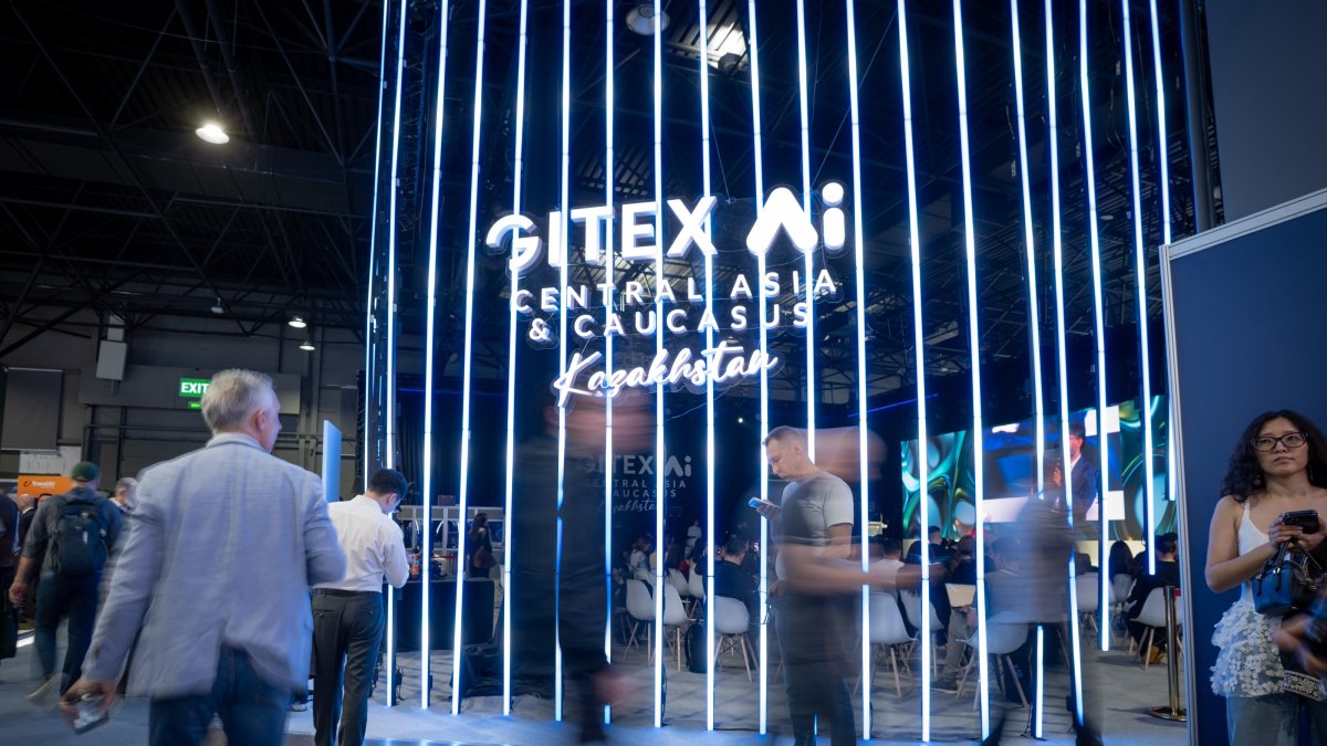 Visitors walk at the venue of Gitex AI Kazakhstan, Almaty, Kazakhstan, May 4, 2026. (AA Photo)