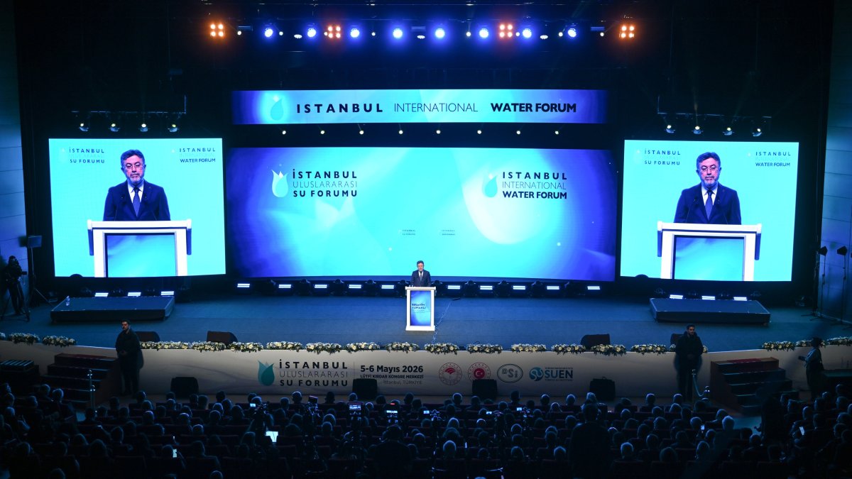 Agriculture and Forestry Minister Ibrahim Yumaklı speaks at the event, Istanbul, Türkiye, May 5, 2026. (AA Photo)