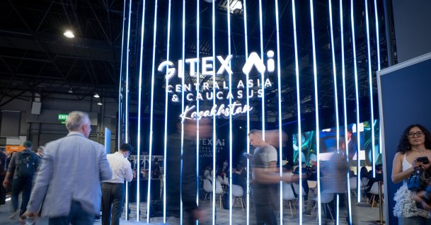 Visitors walk at the venue of Gitex AI Kazakhstan, Almaty, Kazakhstan, May 4, 2026. (AA Photo)