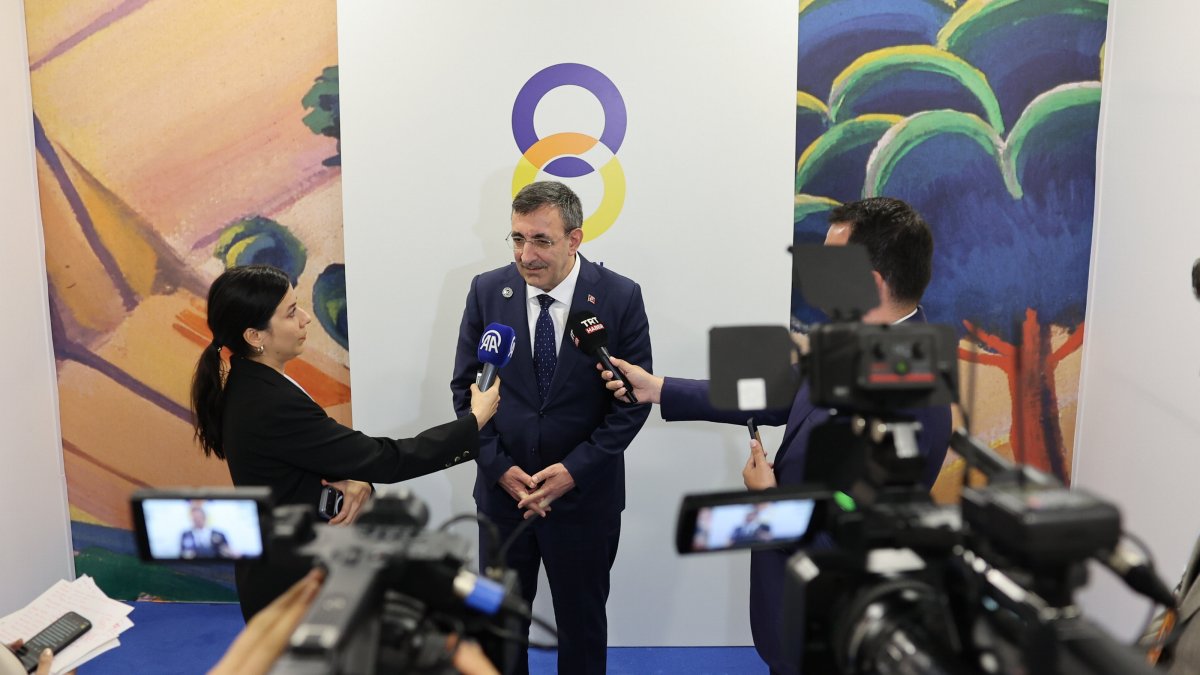 Vice President Cevdet Yılmaz speaks to reporters after the 8th European Political Community summit, Yerevan, Armenia, May 4, 2026. (AA Photo)