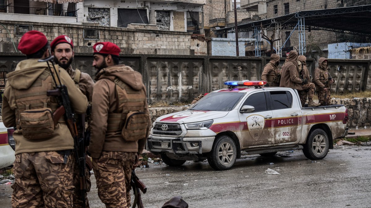 This file photo shows Syrian military police personnel deployed in the Sheikh Maqsoud neighborhood of Aleppo, Syria, Jan. 11, 2026. (Getty Images Photo)