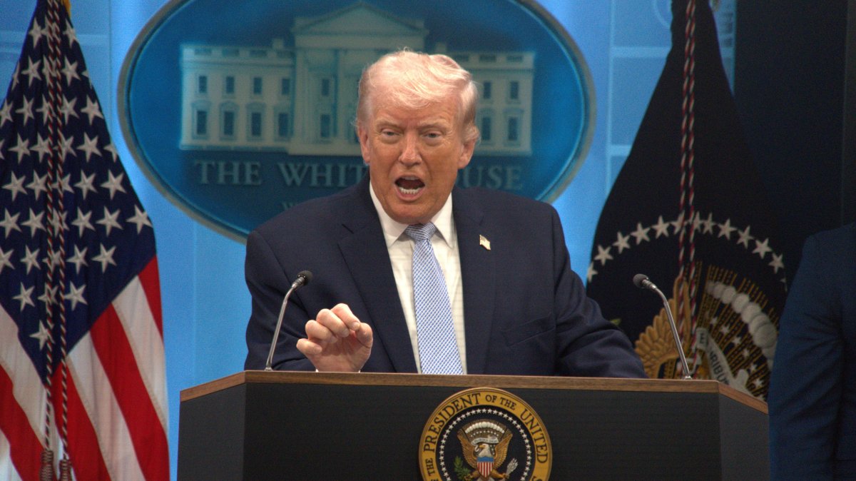 U.S. President Donald Trump speaks during a press conference at the White House in Washington, D.C., U.S., April 6, 2026. (DHA Photo)