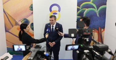 Vice President Cevdet Yılmaz speaks to reporters after the 8th European Political Community summit, Yerevan, Armenia, May 4, 2026. (AA Photo)