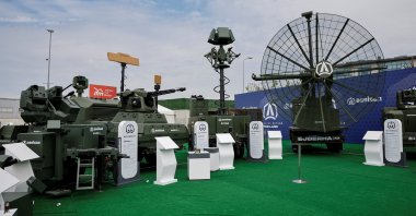 Leading Turkish defense firm Aselsan’s air defense systems are displayed at SAHA 2026 International Defense and Aerospace Exhibition, Istanbul, Türkiye, May 5, 2026. (Reuters Photo)
