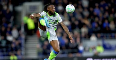 Manchester City's Antoine Semenyo in action during the English Premier League match against Everton, Liverpool, U.K., May 4, 2026. (EPA Photo)