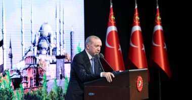 President Recep Tayyip Erdogan delivers a speech during the Foundations Week Celebration Program, Ankara, Türkiye, May 6, 2026. (AA Photo)