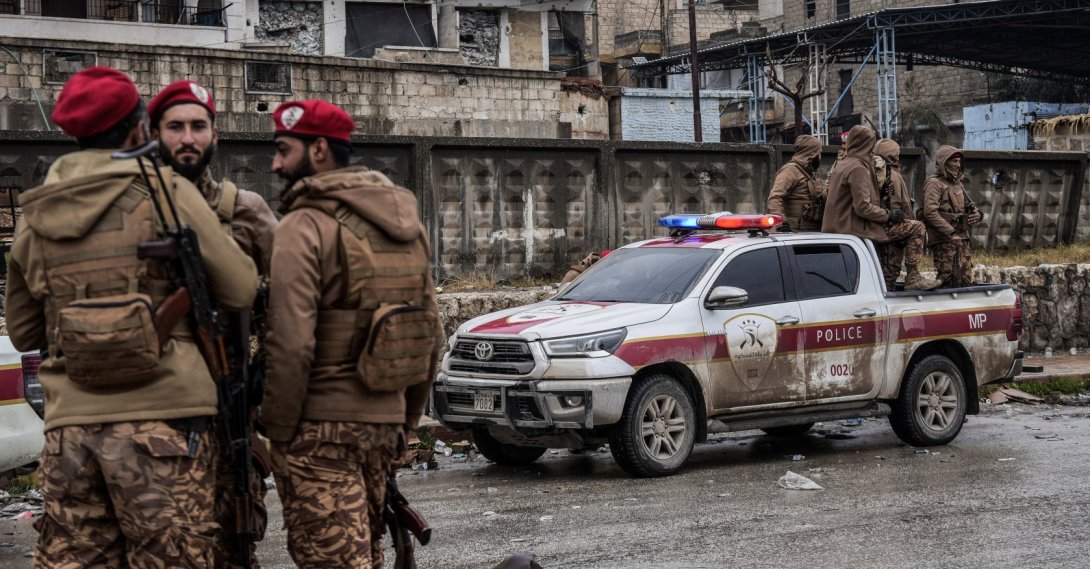 This file photo shows Syrian military police personnel deployed in the Sheikh Maqsoud neighborhood of Aleppo, Syria, Jan. 11, 2026. (Getty Images Photo)