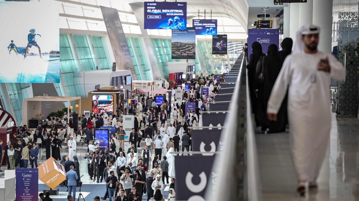 A general view shows the fifth edition of "Make it in the Emirates," Abu Dhabi, UAE, May 4, 2026. (AFP Photo)