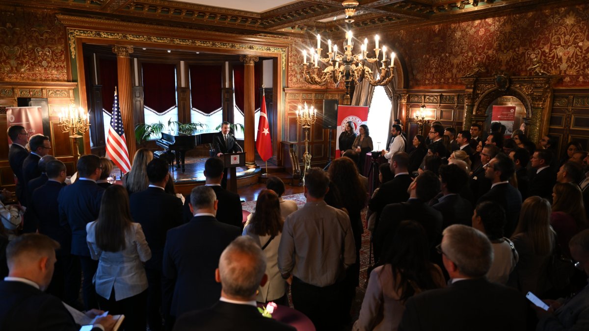 Michael Lally, U.S. Consul General in Istanbul, speaks during an event gathering Turkish investors and U.S. summit organizers participating in the SelectUSA Investment Summit 2026, Washington, U.S., May 5, 2026. (AA Photo)