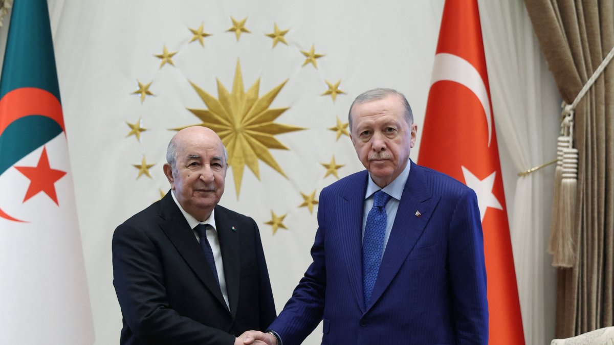 President Tayyip Erdoğan meets with Algerian President Abdelmadjid Tebboune at the Presidential Complex in Ankara, May 7, 2026. (Turkish Presidential Press Office/Handout via Reuters)