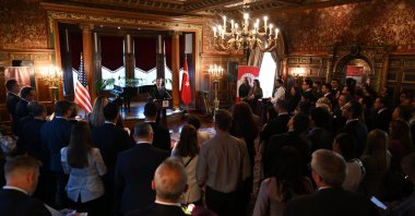 Michael Lally, U.S. Consul General in Istanbul, speaks during an event gathering Turkish investors and U.S. summit organizers participating in the SelectUSA Investment Summit 2026, Washington, U.S., May 5, 2026. (AA Photo)