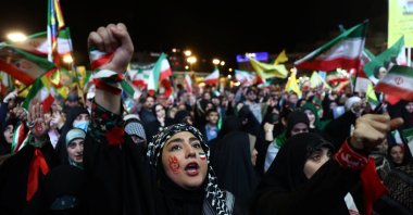 People chant during a rally in Tehran, Iran, May 6, 2026. Majid Asgaripour/WANA (West Asia News Agency) via REUTERS ATTENTION EDITORS - THIS PICTURE WAS PROVIDED BY A THIRD PARTY