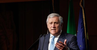 Italy's Minister for Foreign Affairs Antonio Tajani speaks during the Italy-Kenya Business Forum at Hotel Cavalieri Waldorf Astoria in Rome, Italy, April 20, 2026. (EPA Photo)