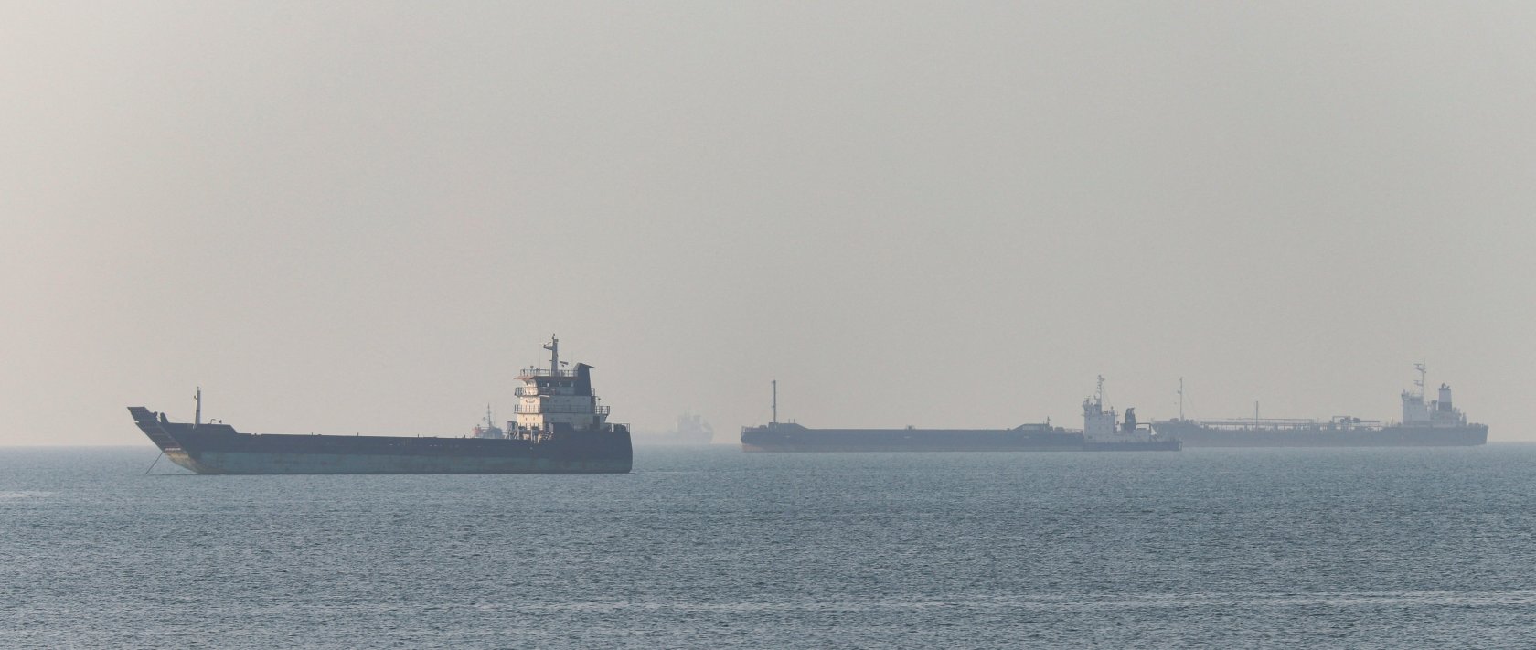 Vessels in the Strait of Hormuz near Bandar Abbas, Iran, May 4, 2026. (West Asia News Agency via Reuters)