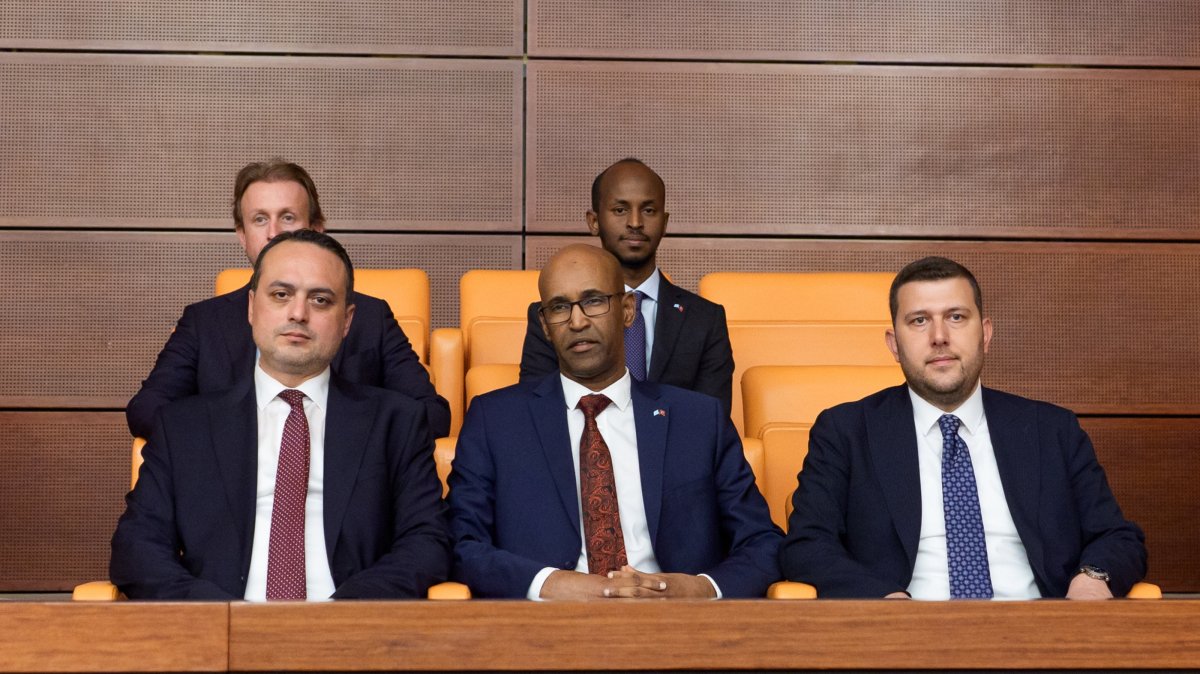 Somalia’s ambassador to Ankara, Fathudin Ali Mohamed, (C) attends the session on the bill at Parliament, Ankara, Türkiye, May 7, 2026. (AA Photo)