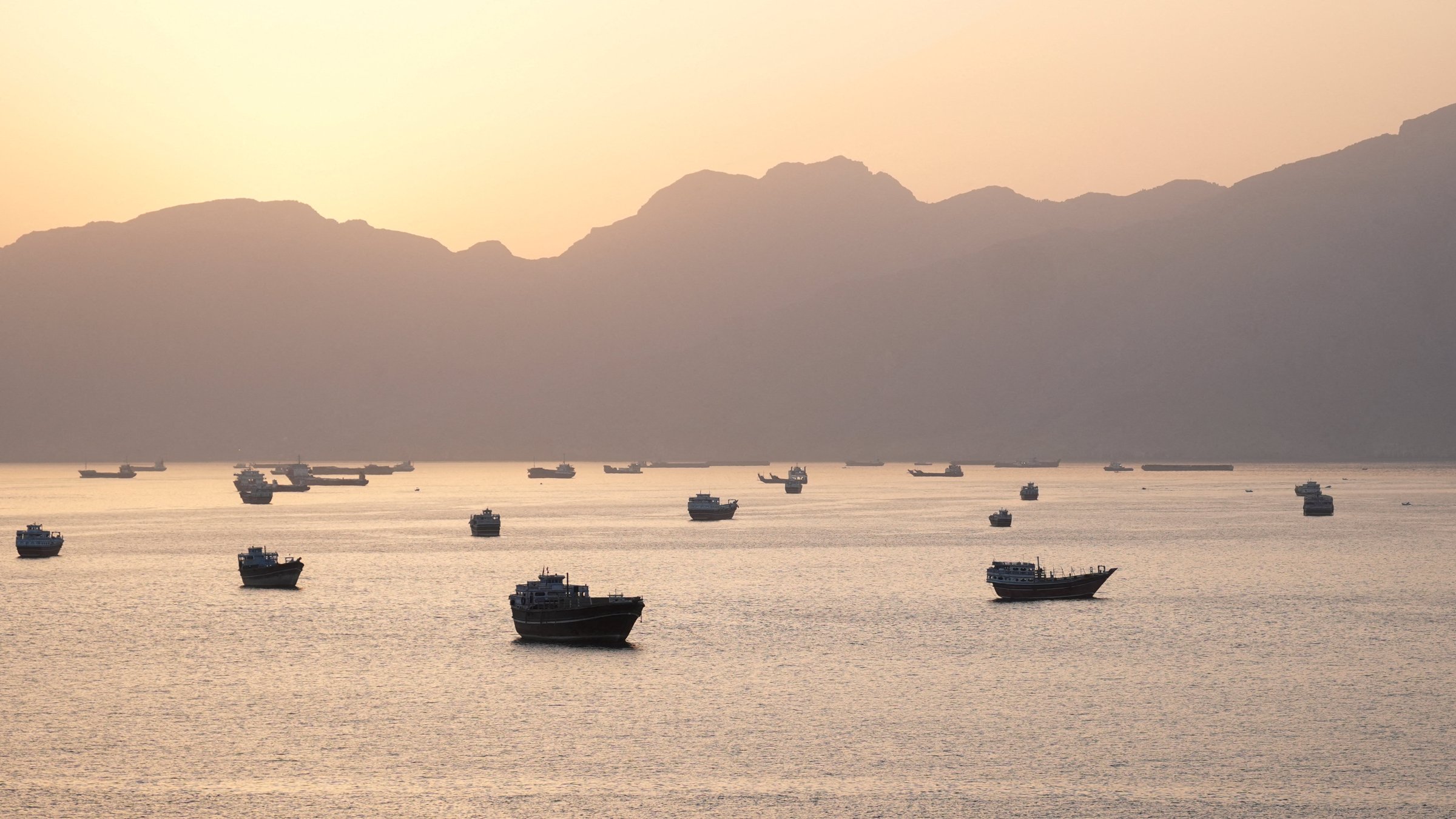 Ships and boats in the Strait of Hormuz, Musandam, Oman, May 1, 2026. (Reuters Photo)