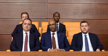 Somalia’s ambassador to Ankara, Fathudin Ali Mohamed, (C) attends the session on the bill at Parliament, Ankara, Türkiye, May 7, 2026. (AA Photo)
