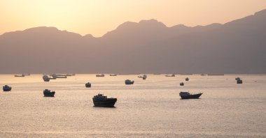 Ships and boats in the Strait of Hormuz, Musandam, Oman, May 1, 2026. (Reuters Photo)