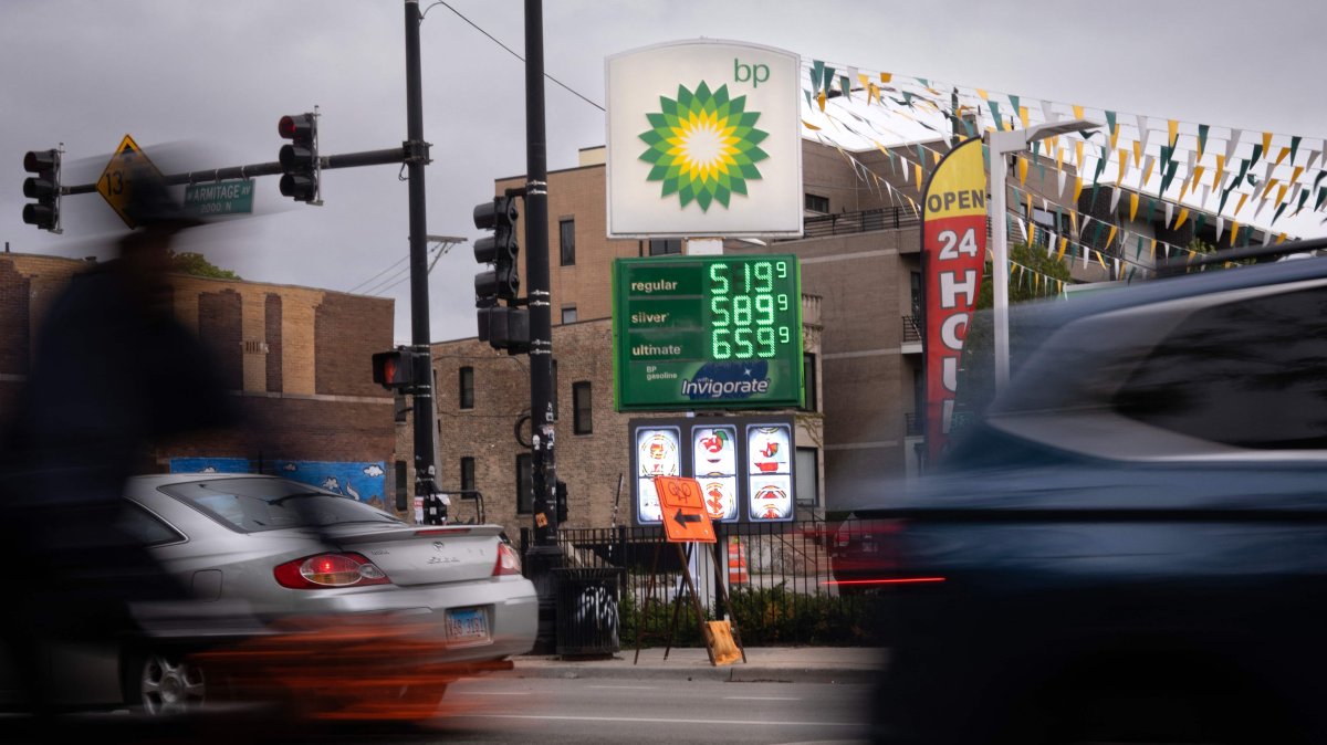 Gasoline prices are displayed at a BP station in Chicago, Illinois, U.S., April 29, 2026. (AFP Photo)