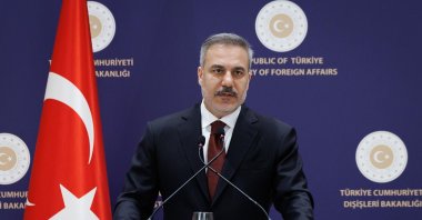 Foreign Minister Hakan Fidan speaks at a press briefing, Istanbul, Türkiye, Jan. 15, 2026. (DHA Photo)