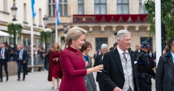 Queen Mathilde and King Philippe of Belgium are photographed during a visit to Luxembourg City, Luxembourg, Oct. 3, 2025. (Shutterstock Photo)