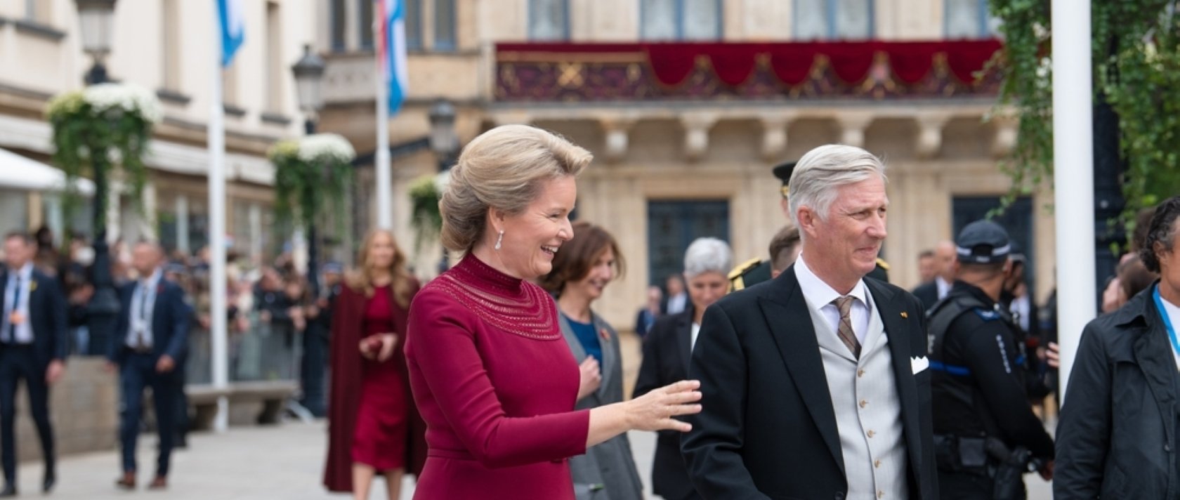 Queen Mathilde and King Philippe of Belgium are photographed during a visit to Luxembourg City, Luxembourg, Oct. 3, 2025. (Shutterstock Photo)