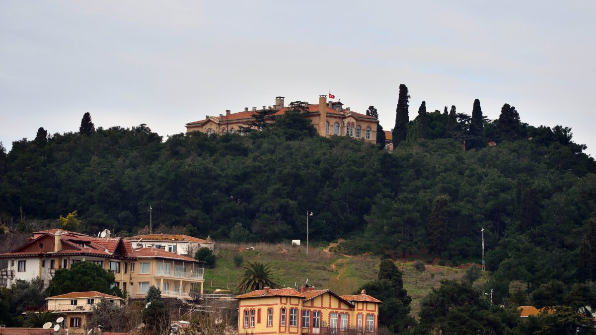 A view of the Halki seminary, perched atop a hill in Heybeliada, Istanbul, Türkiye, Aug. 3, 2013. (AP Photo) 