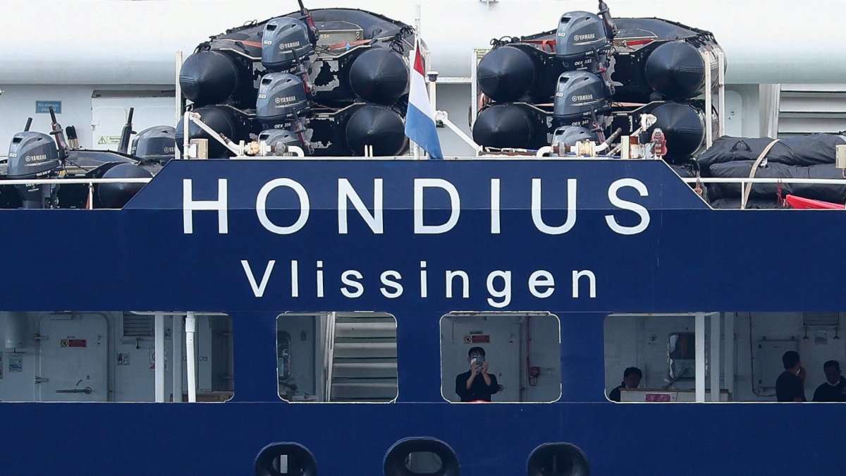 The cruise ship MV Hondius, affected by a hantavirus outbreak, at the port of Granadilla de Abona, Tenerife, Spain, May 11, 2026. (Reuters Photo)