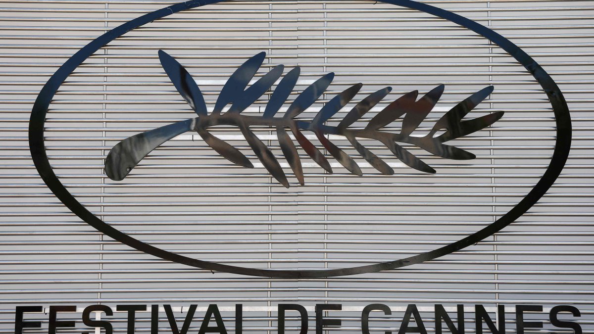 This photograph shows Cannes Film Festival official logo on the sidelines of the 79th edition of the Cannes Film Festival in Cannes, France, May 11, 2026. (AFP Photo)