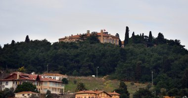 A view of the Halki seminary, perched atop a hill in Heybeliada, Istanbul, Türkiye, Aug. 3, 2013. (AP Photo) 
