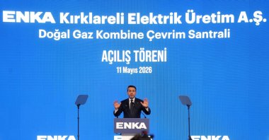 Energy and Natural Resources Minister Alparslan Bayraktar speaks at the opening of the natural gas combined-cycle power plant in Kırklareli, northwestern Türkiye, May 11, 2026. (AA Photo)