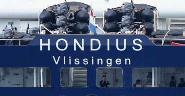 The cruise ship MV Hondius, affected by a hantavirus outbreak, at the port of Granadilla de Abona, Tenerife, Spain, May 11, 2026. (Reuters Photo)