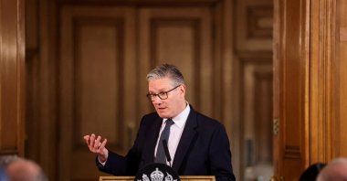 Britain's Prime Minister Keir Starmer speaks during a meeting with leaders from across society at Downing Street in central London, May 5, 2026. (AFP Photo)