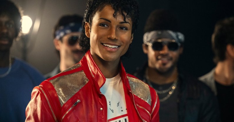 This image released by Lionsgate shows Jaafar Jackson as Michael Jackson in a scene from "Michael." (AP Photo)