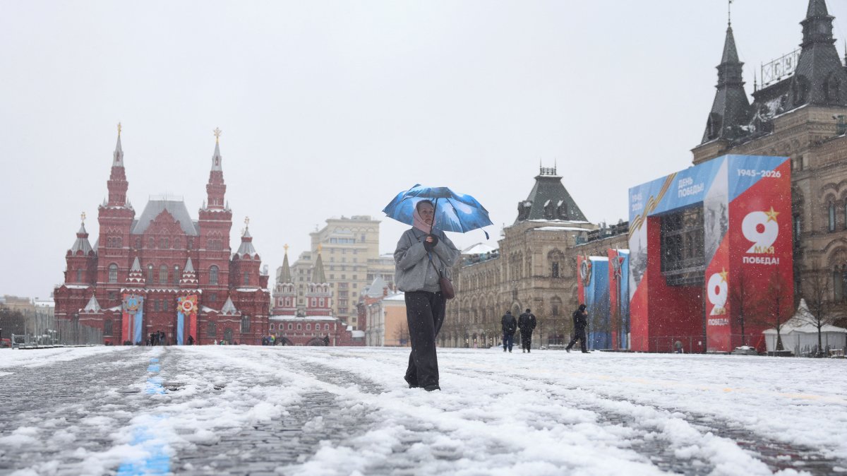 A woman walks across Red Square, Moscow, Russia, April 27, 2026. (Reuters Photo)